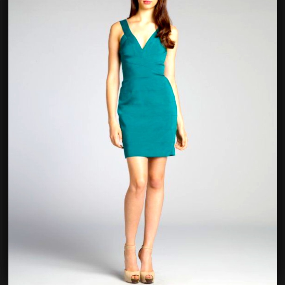 Lavender label Vera Wang teal bodycon stretch